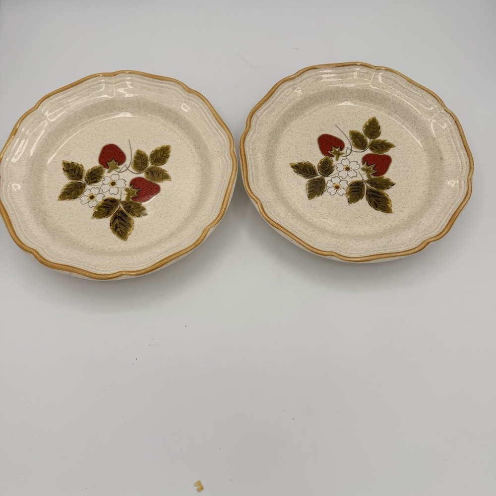 Lot Of 2 Mikasa Strawberry Festival Salad Plates 8"   Vintage made in Japan.